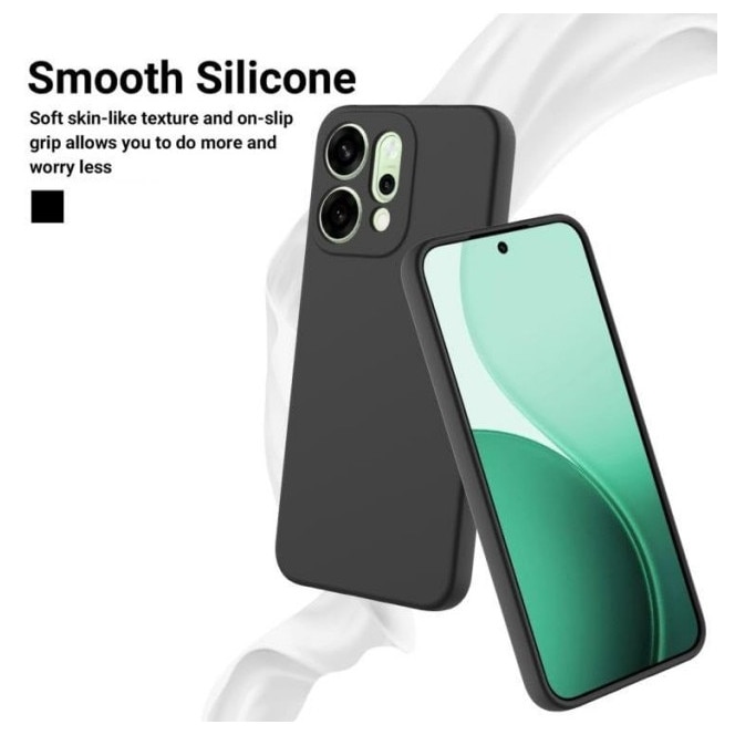 Husa Upzz® Ultra Slim Pentru Oppo Reno14 5G, Silicon Soft Slim, Protectie La Camera, Negru