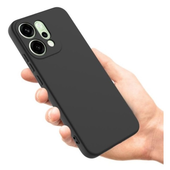 Husa Upzz® Ultra Slim Pentru Oppo Reno14 5G, Silicon Soft Slim, Protectie La Camera, Negru