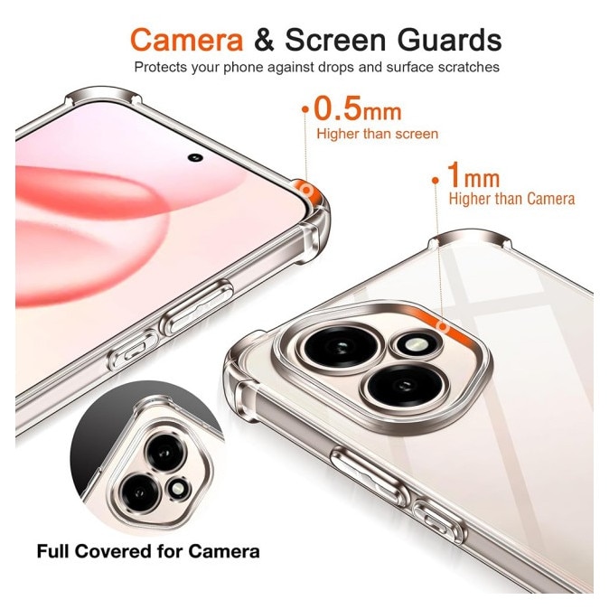 Husa Upzz® Shock Armor Compatibila Cu Oppo Reno14 5G, Protectie Sporita, Design Premium, Silicon, Transparenta