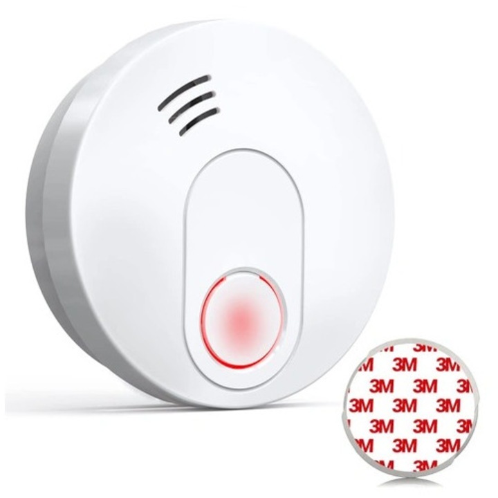 Detector de Fum Fotoelectric Andyssey GS526, Alarma 85 dB, Baterie 10 Ani, Montaj Magnetic