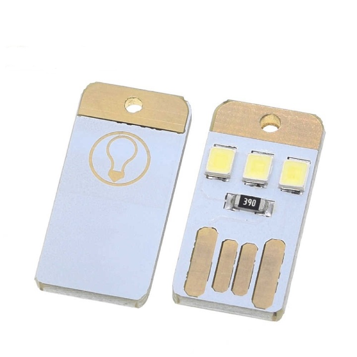 Lampa mini USB alba, pentru laptop si powerbank