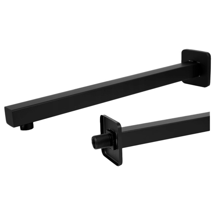 Brat Dus Granitan, Premium, din Alama Solida, Design Modern si Minimalist, Montaj Perete, Finisaj Negru Mat, Conexiuni Standard 1/2 inch, Calitate Superioara, Rezistent la Coroziune, Durabilitate Extinsa, O Solutie Eleganta pentru Baia Dumn