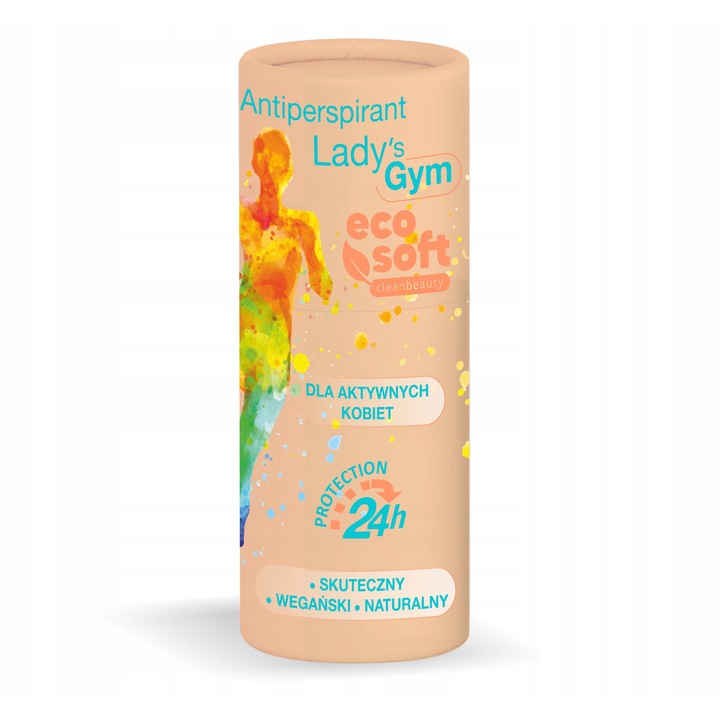 Un stick antiperspirant natural, vegan, fara aluminiu, special conceput pentru femeile active. Consistenta de gel; parfum usor de lemn de santal, Lady's Gym 24H, 30 g