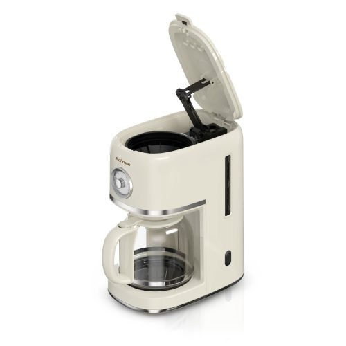 Cafetiera Rohnson R947 Caramel, 900W, carafa sticla, 1.5 l, oprire automata, sistem antipicurare, functie mentinere la cald, suport filtru detasabil, protectie la supraincalzire, culoare crem