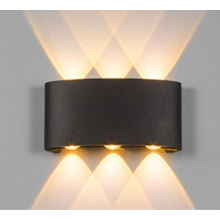 Aplica led perete LUMARO 6W 420LM 3000K negru 168*78*42MM