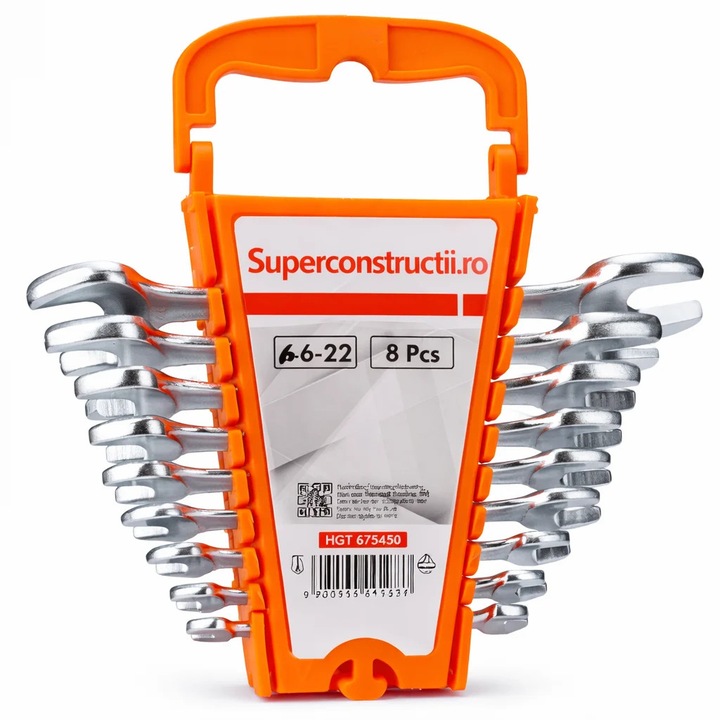 Chei Fixe, 8 bucati, din otel carbon, Marime 6-22 mm