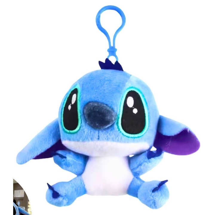 Jucarie de plus Stitch, Tip Breloc, 10 cm, Albastru