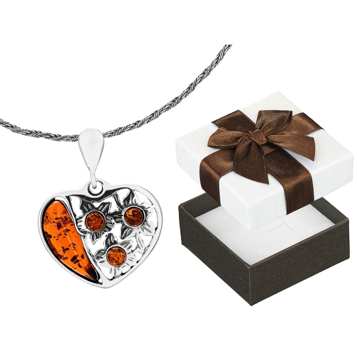 Colier dama, Siju, argint, 90 cm, argintiu, set cu cutie cadou