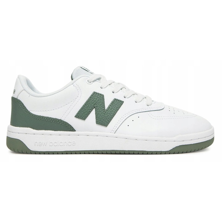 Спортни обувки с контрастно лого, Кожени, Бял, Зелен, Бял/Зелен