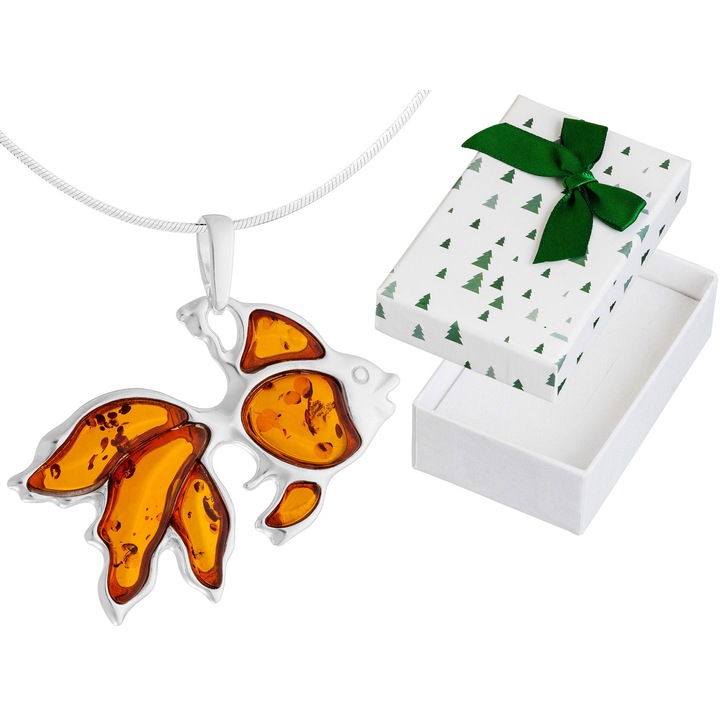 Colier dama, Siju, argint, 35 cm, argintiu, set cu cutie cadou