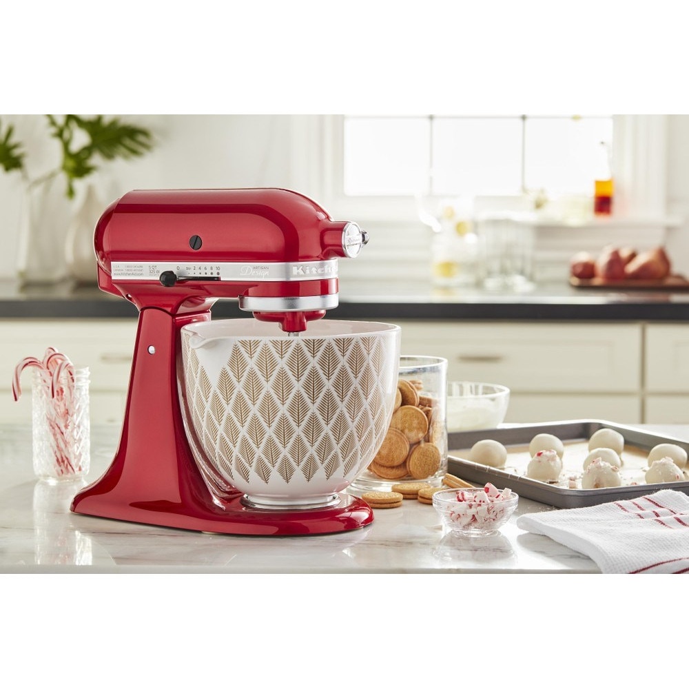 Mixer KitchenAid Artisan 4,8L, rosu, cu bol din inox, 10 viteze