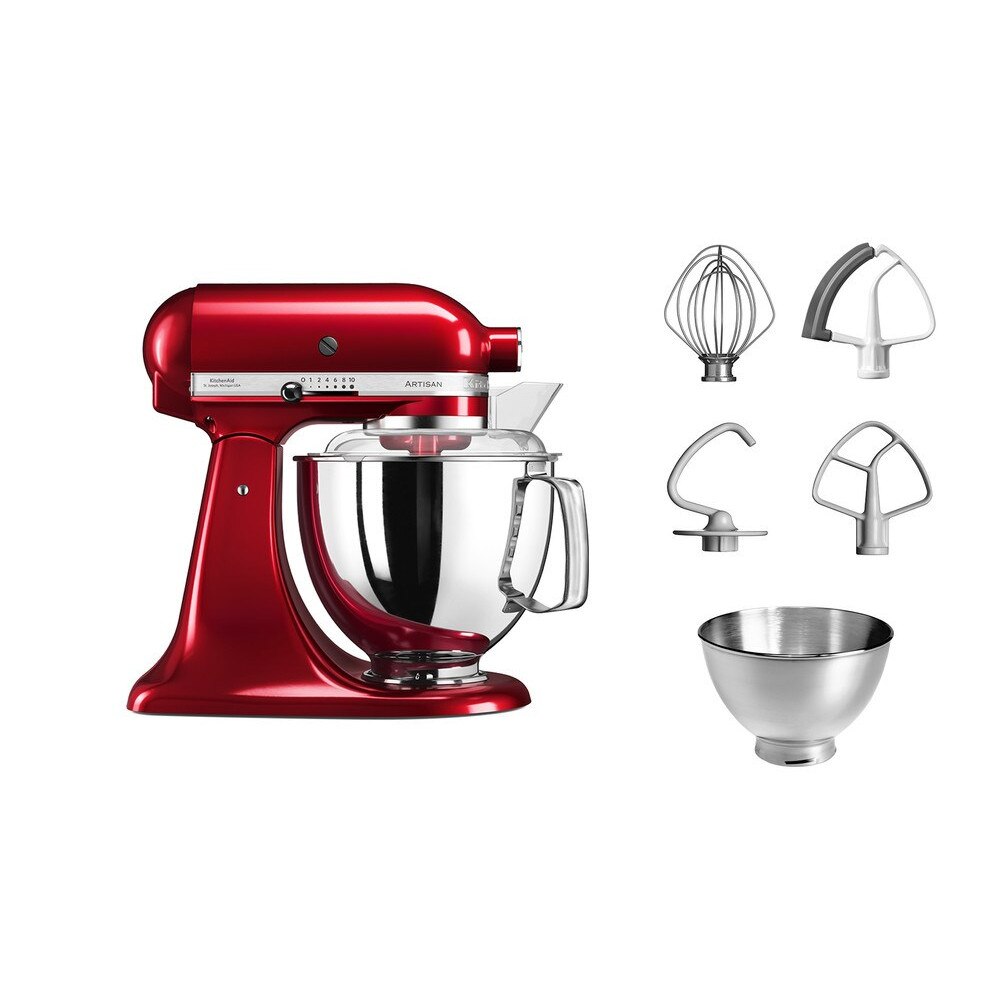 Mixer KitchenAid Artisan 4,8L, rosu, cu bol din inox, 10 viteze Mixer KitchenAid Artisan 4,8L, rosu, cu bol din inox, 10 viteze