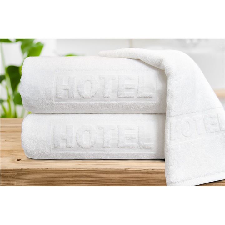 Хотелска кърпа Greno 50x90cm, бяла, хавлиена, 500g/m2, комплект