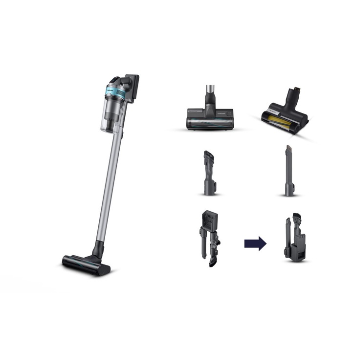 Aspirator vertical Samsung Jet75E Pet, 200W, tehnologie Jet Cyclone, 0,8l