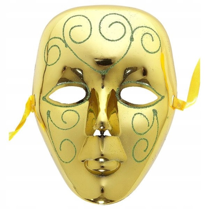 Masca Metalica Aurie cu Paiete pentru Petreceri si Carnaval