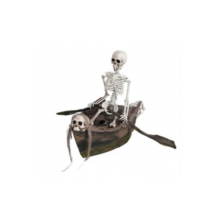 Schelet Interactiv in Barca 37x30cm pentru Halloween