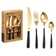 Set tacamuri negre/aurii format din 16 piese