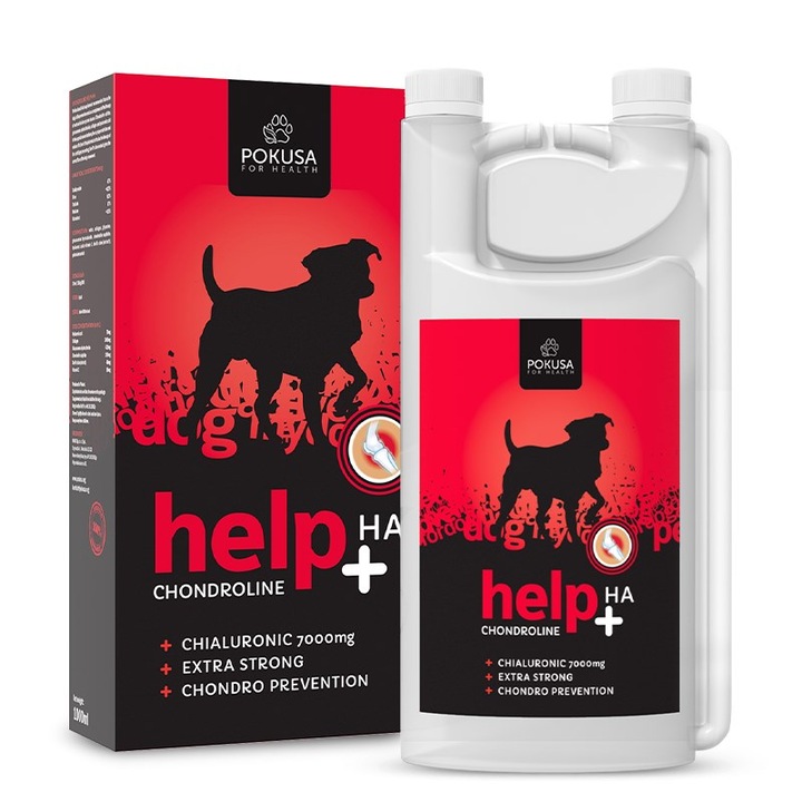 Supliment nutritiv pentru animale, Pokusa, Chondro Line HELP HA, 1000ml, pentru articulatii, cu colagen, cu glucozamina
