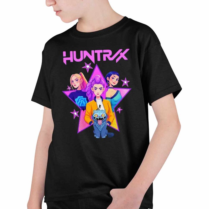Tricou Copii Baieti Huntrix Legends Kpop, Fekete