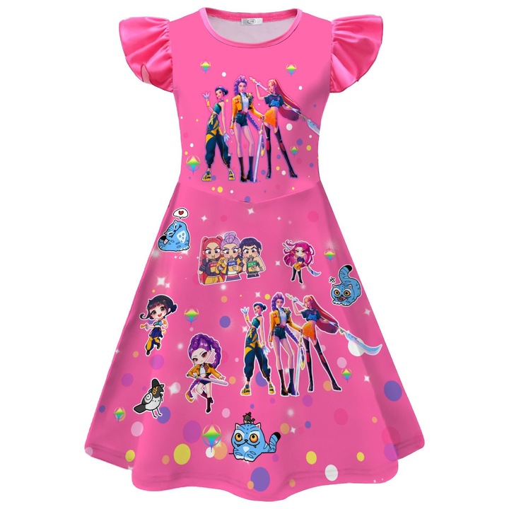 Costum de Cosplay pentru Copii K-POP Witcher Girl, maneci fluture, 140cm