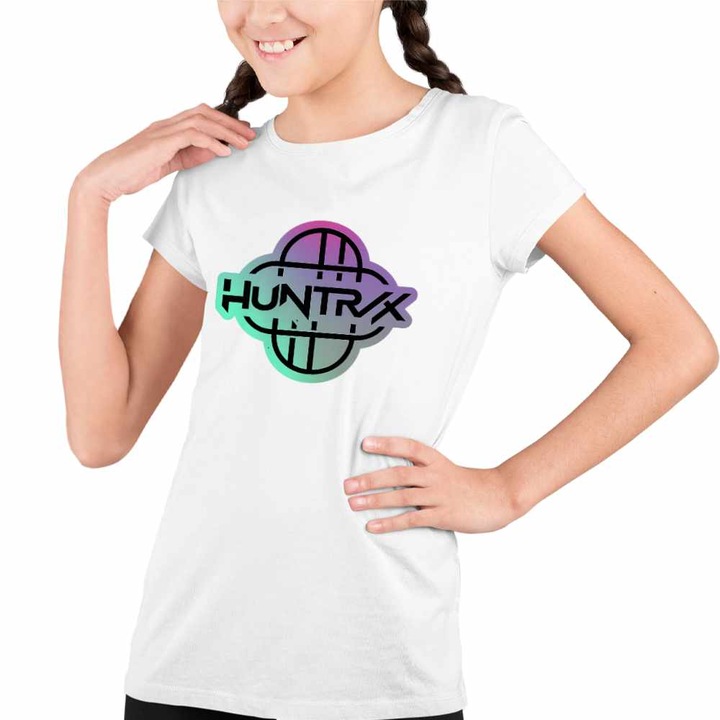 Tricou Copii Fete Huntrix Simbol Kpop Demon Hunters, Fehér