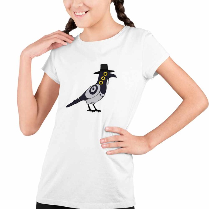 Tricou Copii Fete Huntrix Sussie Corb Pasare Kpop, Fehér