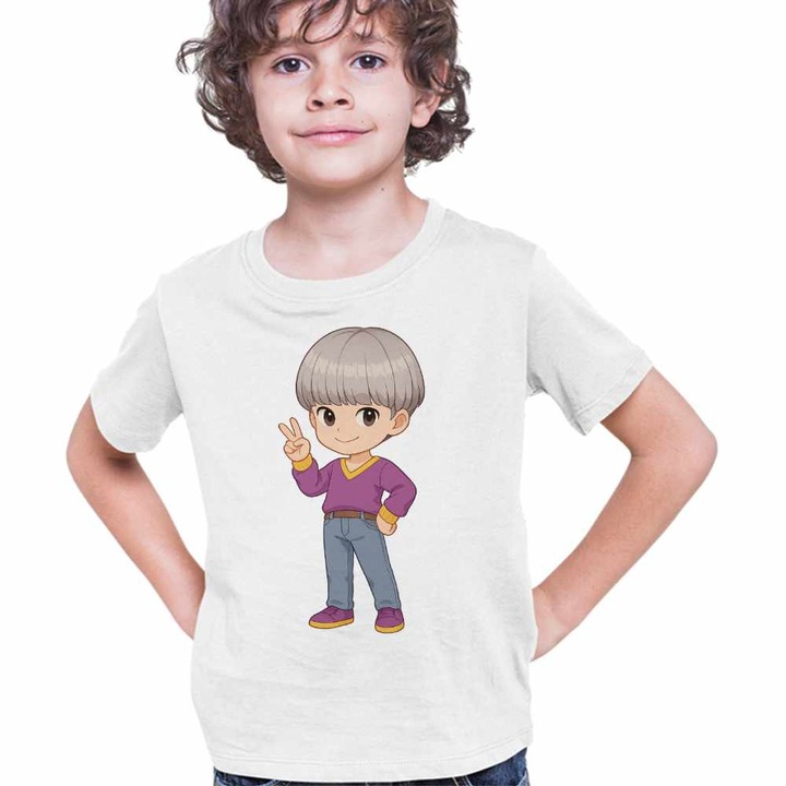 Tricou Copii Baieti Huntrix Saja Boys Mystery Kpop, Fehér