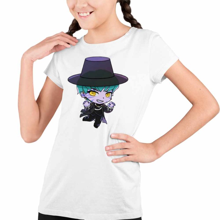 Tricou Copii Fete Huntrix Demon Legende Saja Boys Jinu Kpop, Fehér