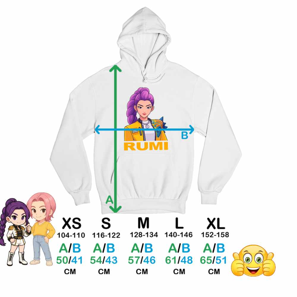 Hanorac Copii Fete Huntrix Rumi Kpop Demon Hunters CoolTrend, alb