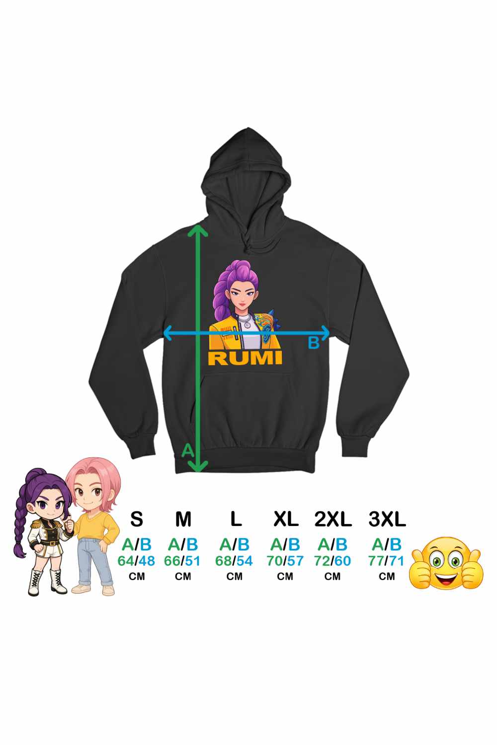 Hanorac Femei Huntrix Rumi Kpop Demon Hunters CoolTrend, negru