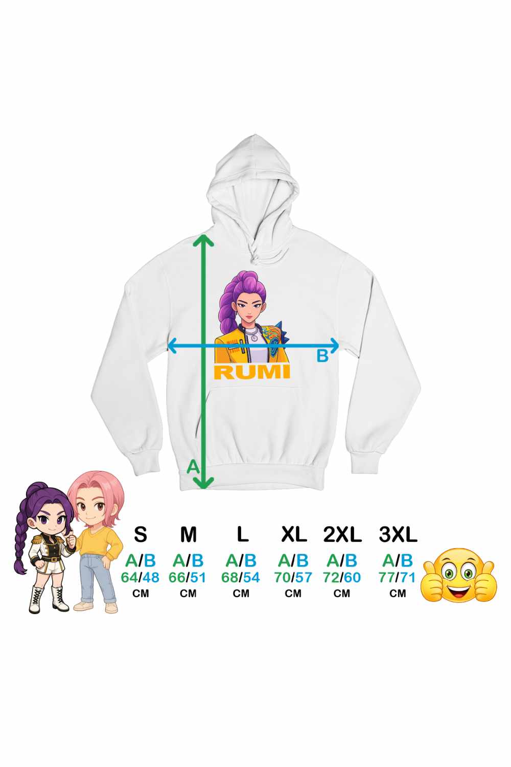 Hanorac Femei Huntrix Rumi Kpop Demon Hunters CoolTrend, alb