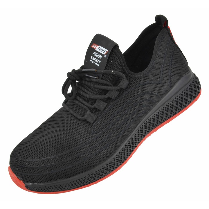 Pantofi protectie, AwTools, sintetic, rosu/negru, 46 EU