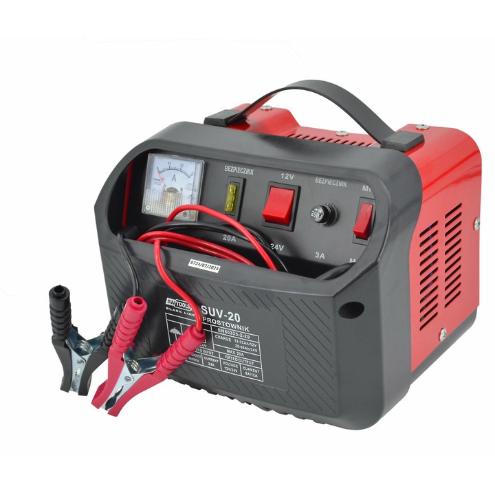 Redresor auto, Awtools, SUV-20, 2 moduri de incarcare, 12/24 V, 27x16x19 cm, negru