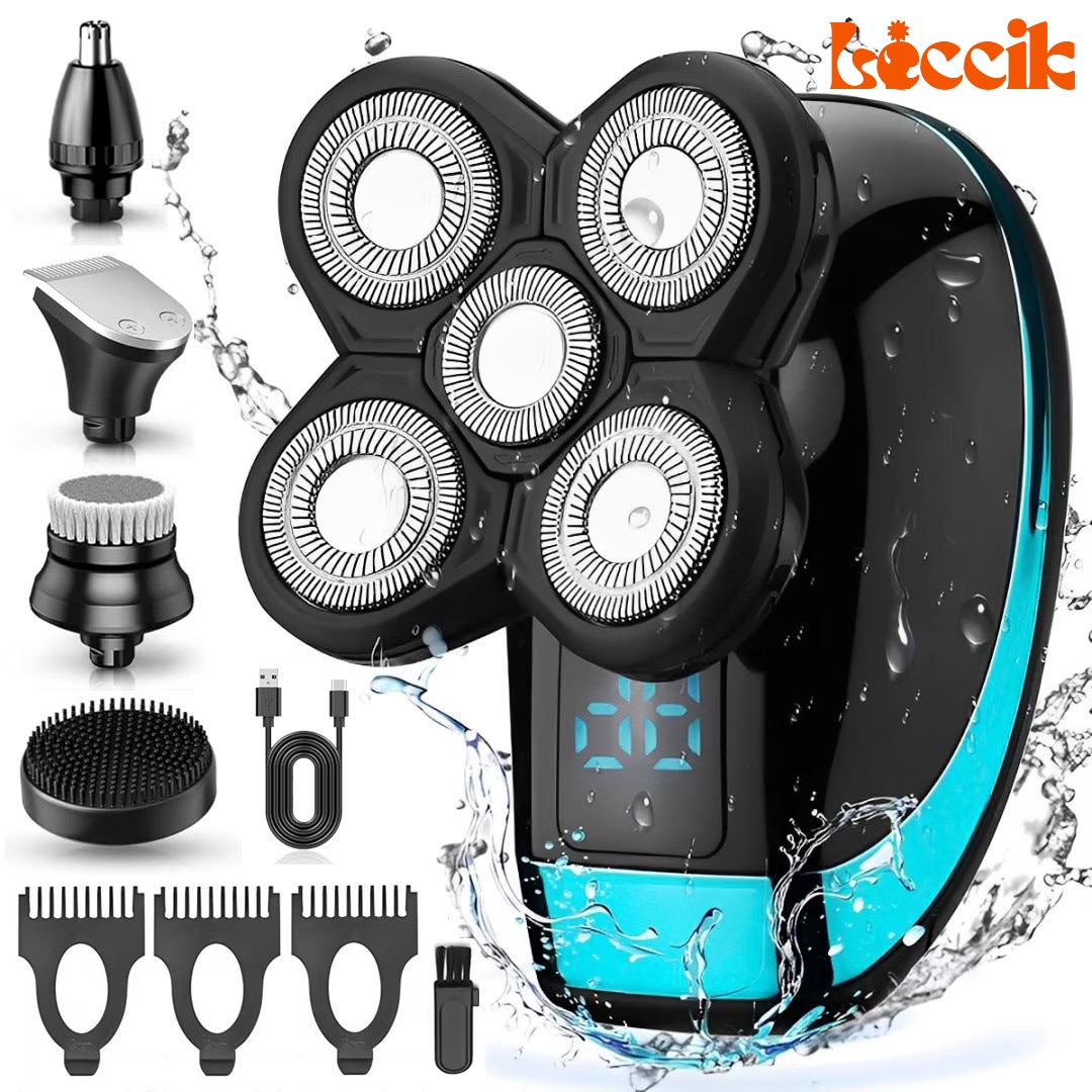 Aparat de ras Profesional 4D, Leccik®, 5 in 1, Pentru fata cap si corp ...