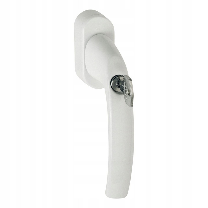 Maner de fereastra HOPPE Atlanta alb, cu cheie Secustik, aluminiu, 7x32-42mm
