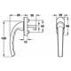 Mâner fereastră HOPPE Tokyo, alb, PVC, lungime tija 37mm