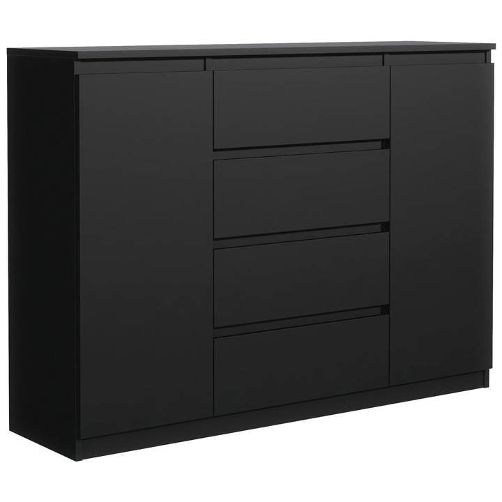 Comoda meble masztalerz 120 cm, Mobilier de depozitare pentru sufragerie si hol, Spatios si elegant, Comoda Negru 120,4x78,2x39 cm