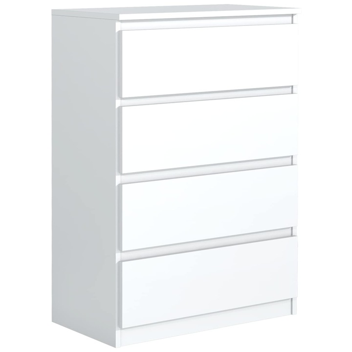 Comoda meble masztalerz 70 cm, Mobilier de depozitare pentru sufragerie si hol, Spatios si elegant, Comoda Alb 70x102x39cm