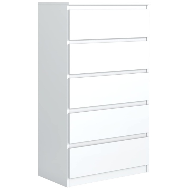 Comoda meble masztalerz 70 cm, Mobilier de depozitare pentru sufragerie si hol, Spatios si elegant, Comoda Alb 70x124,5x39cm