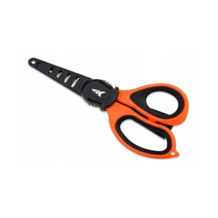 Foarfeca pescuit KastKing 14cm, inox japonez, maner ergonomic, carcasa protectie inclusa