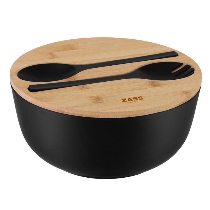 ZASS ZG-SB 01 Fekete bambuszszálas salátástál