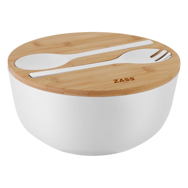 Bol pentru salata din fibra de bambus ZASS ZG-SB 01 Alb