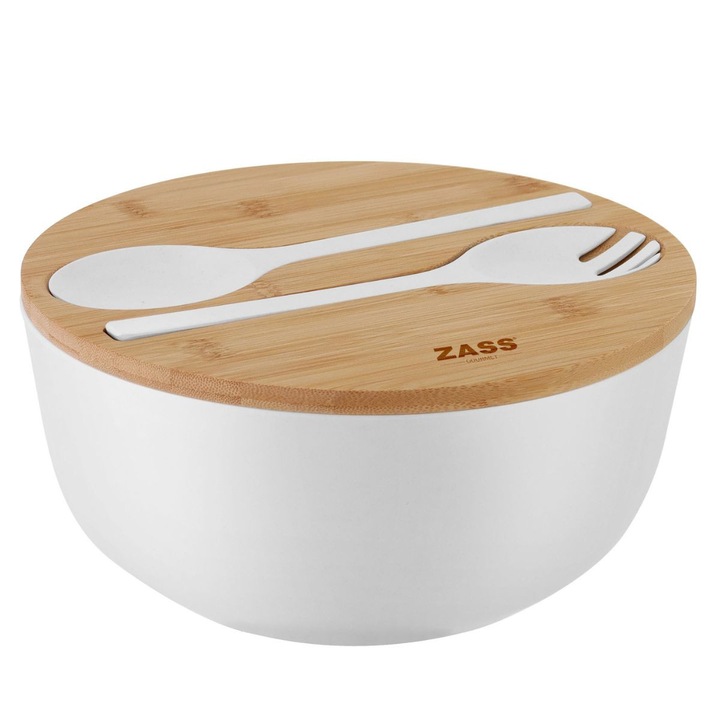 ZASS ZG-SB 01 fehér bambuszszálas salátástál