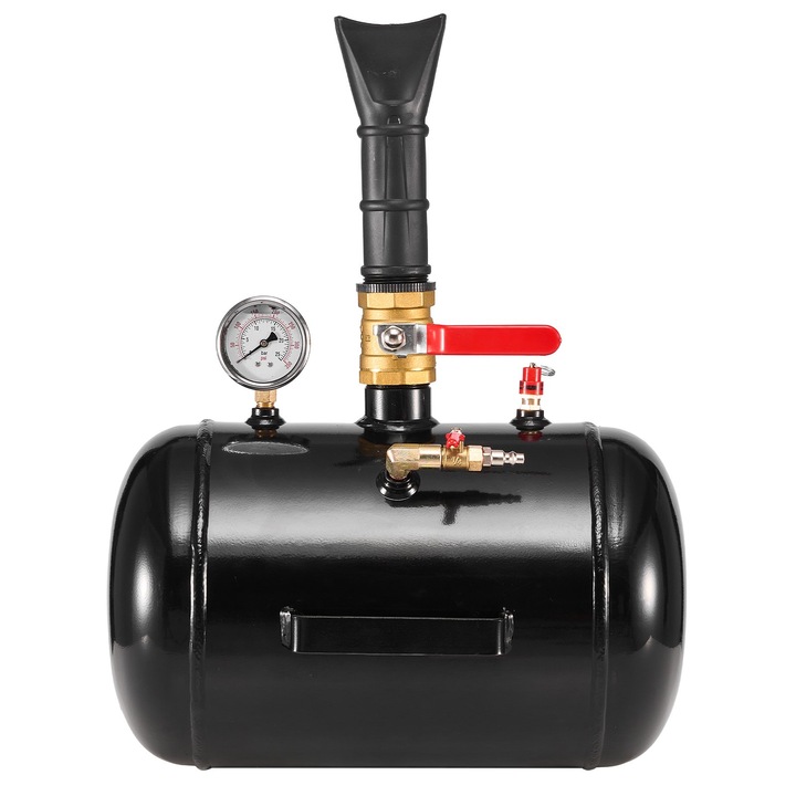 Umflator talon de anvelope, Rezervor aer 18, 9 l, Presiune de lucru 6–8 bar, Declansator pneumatic, Pentru auto/ATV/camioneta, Negru