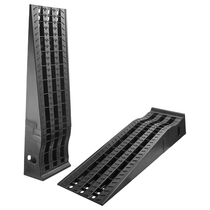 Rampe service auto, Set 2 bucati, Capacitate 5897 kg, Inaltime ridicare 160 mm, Portabile, Profil inalt, Pentru intretinere garaj si schimb ulei, Negre