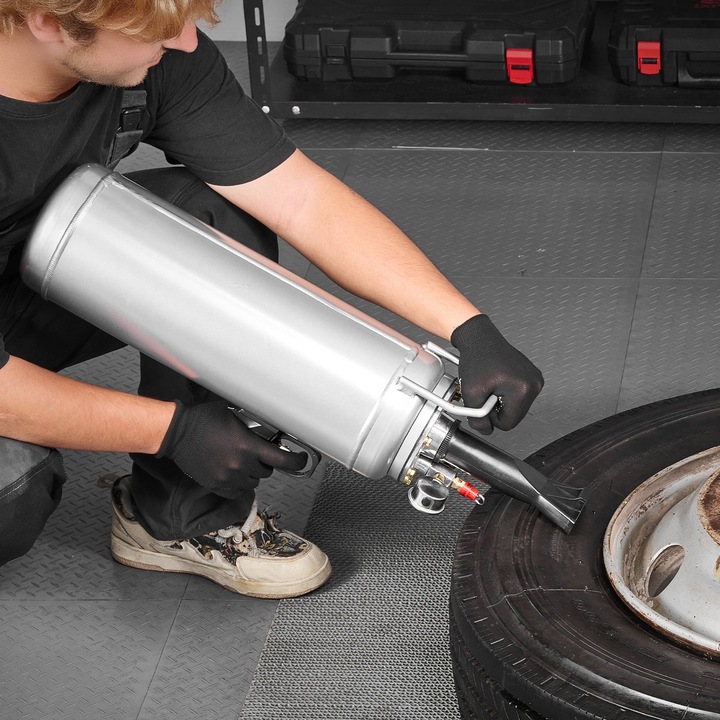 Pistol umflare talon anvelope, Rezervor 10 l, Presiune de lucru 87–116 PSI, Declansator cu jet rapid, Portabil, Compatibil auto, SUV, camioneta, ATV