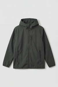LC WAIKIKI, Jacheta usoara cu gluga si fermoar, Verde inchis, 2XL