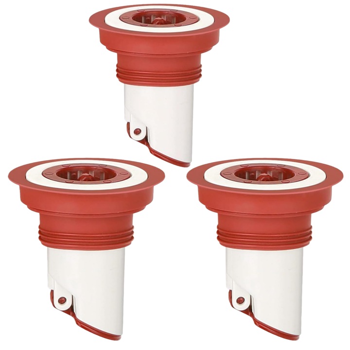 Set 3 filtre antimiros Lunniquee, ABS siliconic, rosu, 25x44mm