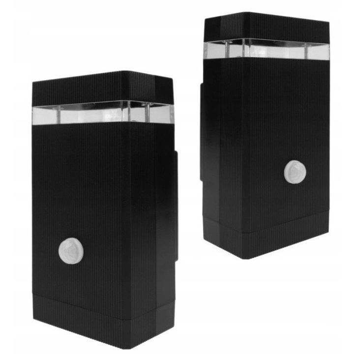 Aplica exterior LED ECOLIGHT cu senzor PIR, neagră, 9.6x8.5x18.8cm, IP44