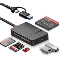 Acropluter® Cititor De Carduri 8-in-1 USB-C & Lightning pentru iPhone/iPad/MacBook – Adapter USB 3.0 pentru SD/Micro SD/CF/MS/TF/SDHC/SDXC, Cititor Multi Carduri pentru Telefon si Laptop